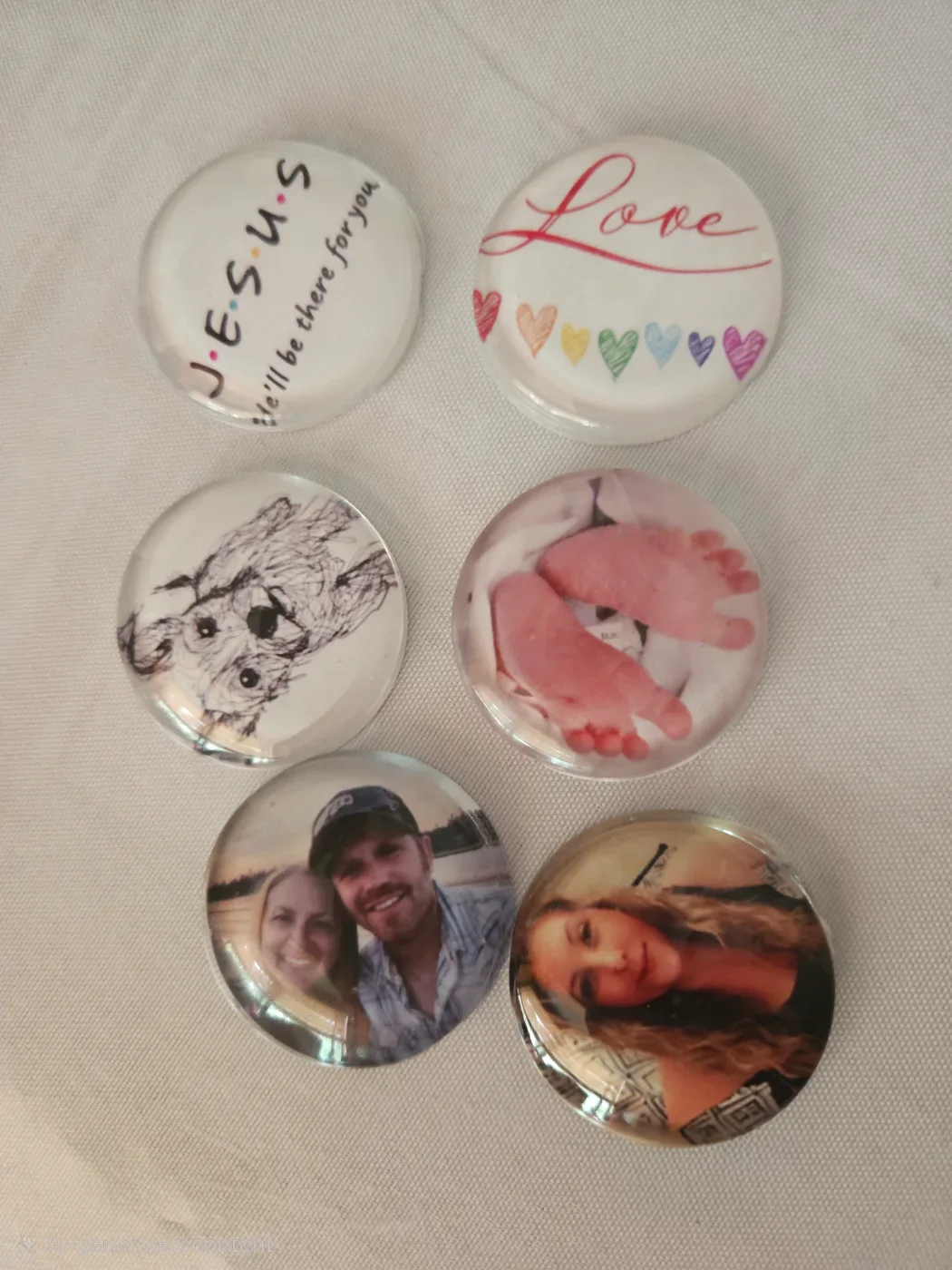 Round 1.5" Glass Dome Magnets SET OF 6